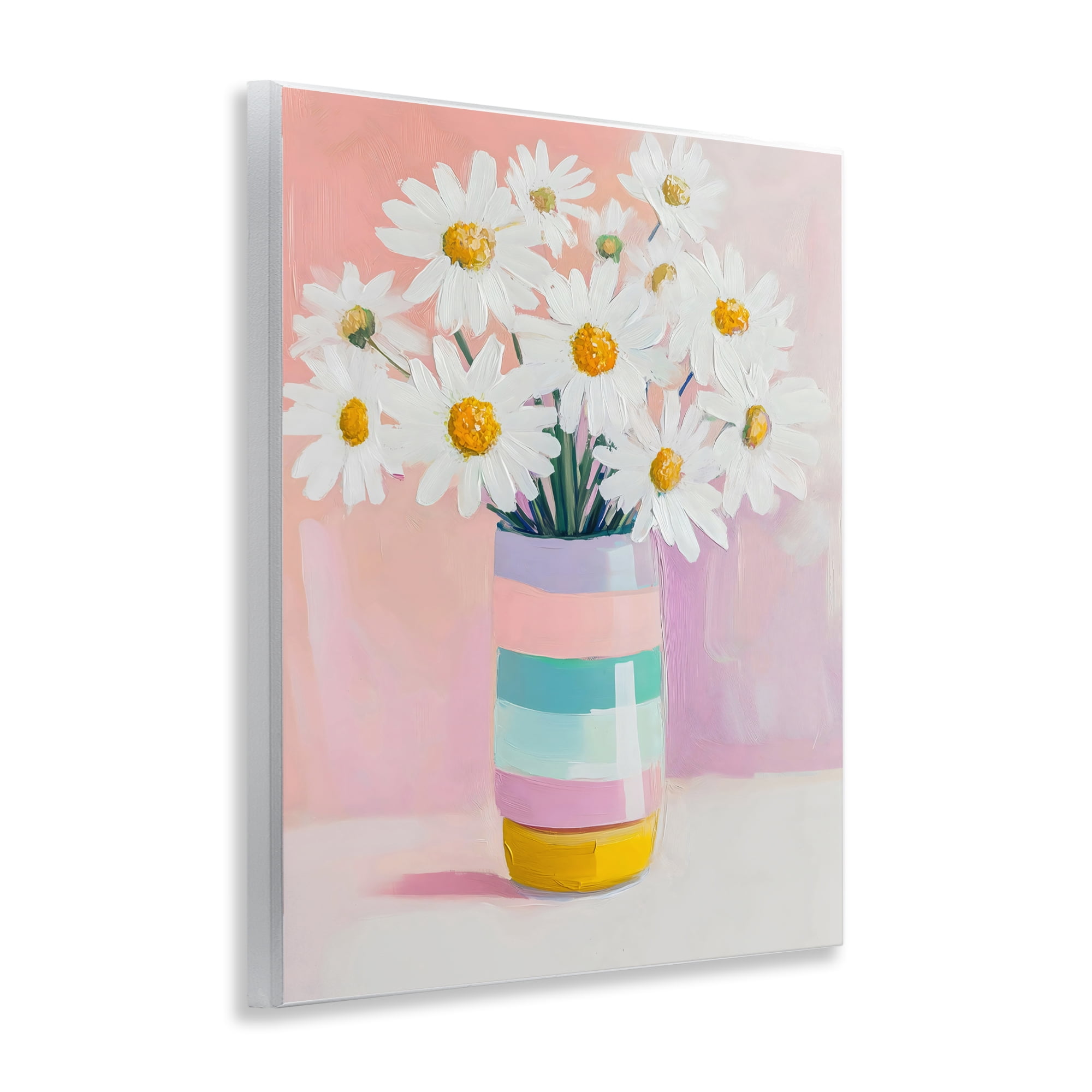 Stupell Industries Daisies in Striped Vase Wall Plaque Art, design by The Prints Vibe