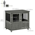 thumbnail image 3 of PawHut Dog Crate Furniture, Dog Kennel End Table for Medium Dogs, Grey, 3 of 10