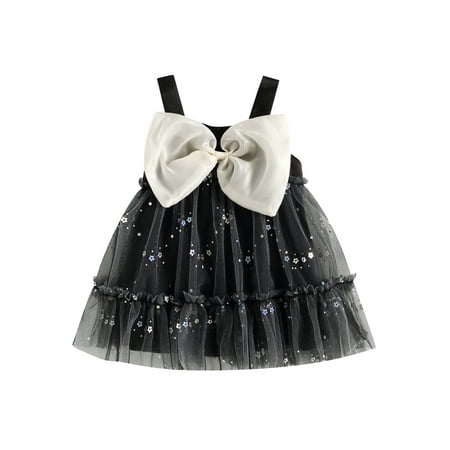 

Toddler Baby Girl Summer Camisole Dress Sequined Sleeveless A-line Princess Dresses
