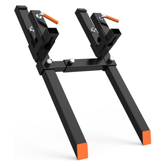 Telyswee 43" 60" Heavy Duty Clamp on Pallet Forks with Adjustable Stabilizer Bar for Tractor Bucket Loader Skid Steer, 2000lbs 4000lbs Load Capacity