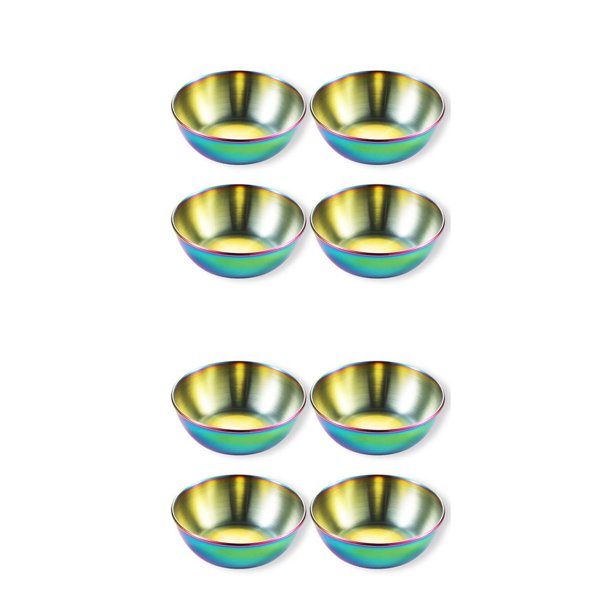 Platos de salsa Matsuzay Paquete de 4 de Acero inoxidable utensilios de cocina cuencos de inmersión vajilla de cocina para El hogar Vistoso 2piezas
