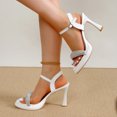 thumbnail image 5 of Nrmvnmi Women's High Heels Stiletto Open Toe Ankle Strap Rhinestone Heels for Wedding Prom Party Gown Shoes White Mothers Day Gifts, 5 of 9