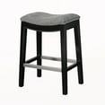 thumbnail image 6 of Madison Park Belfast Bar Stools, Contour Fabric Padded Seat, Nail Head Trim, Modern Kitchen Counter Chair, Solid Hardwood Metal Kickplate Footrest, Dining Room Accent Furniture, Gray, 6 of 7
