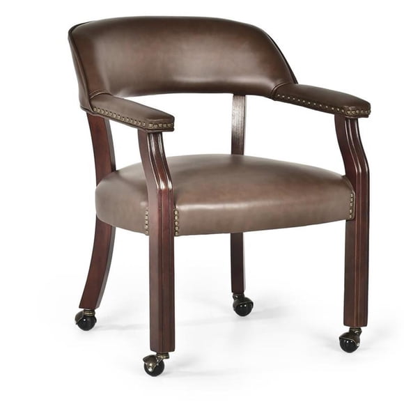 Steve Silver Company Tournament Captains Chair with Casters in Brown
