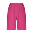 thumbnail image 5 of AINIYS Women's High Waisted Biker Shorts Stretch Elastic Waist Pants for Gym Fitness Daily Active Wear Hot Pink L, 5 of 8