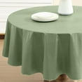 thumbnail image 3 of Home Bargains Plus Sage Green Café Hotel 70 inch Round Vinyl Dining Tablecloth with Flannel Backing, 3 of 9