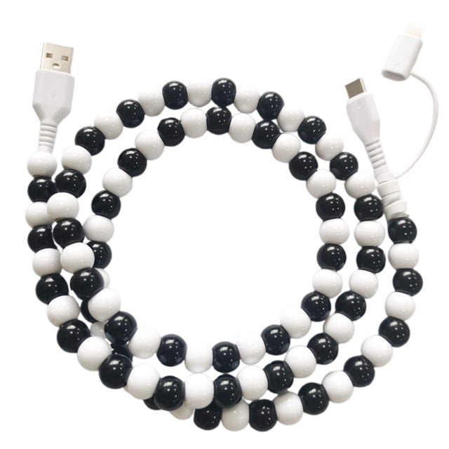 Beaded 2-in-1 USB for Charging and Data Sync with Fashionable Design Enhanced Durability Fast Transfer
