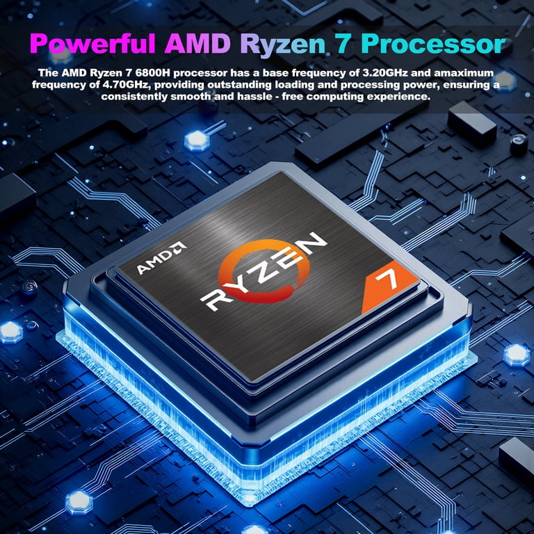 SANPTENT Gaming Laptop 16 inch 2.5K, AMD Ryzen 7-6800H, 16GB DDR5