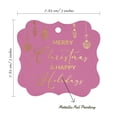 thumbnail image 7 of Inkdotpot Hang Tags Merry Christmas & Happy Text Favor Bracket Shape Gift Tags Real Gold Foil Bonbonniere Tag Pack Of 100, 7 of 7