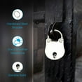 thumbnail image 4 of Padlocks Mini Key Locks Vintage Padlock Mini Bear Locks Small Handbag Antique Key Lock Pack of 3, 4 of 9