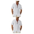 thumbnail image 2 of Sonducket Camisa con botones para hombre, camisetas de diseño Simple de Color sólido para caminar en la playa de verano para niños, ropa de Blanco XXL 2Conjunto, 2 of 6