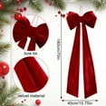 thumbnail image 2 of Christmas Decorations - 6 Ft Giant Bows with Long Streamers for Christmas Tree - Big Velvet Bow for Tree Topper Window Wall Mantle - Indoor Home Room Party Valentines Xmas Decoration, 2 of 7