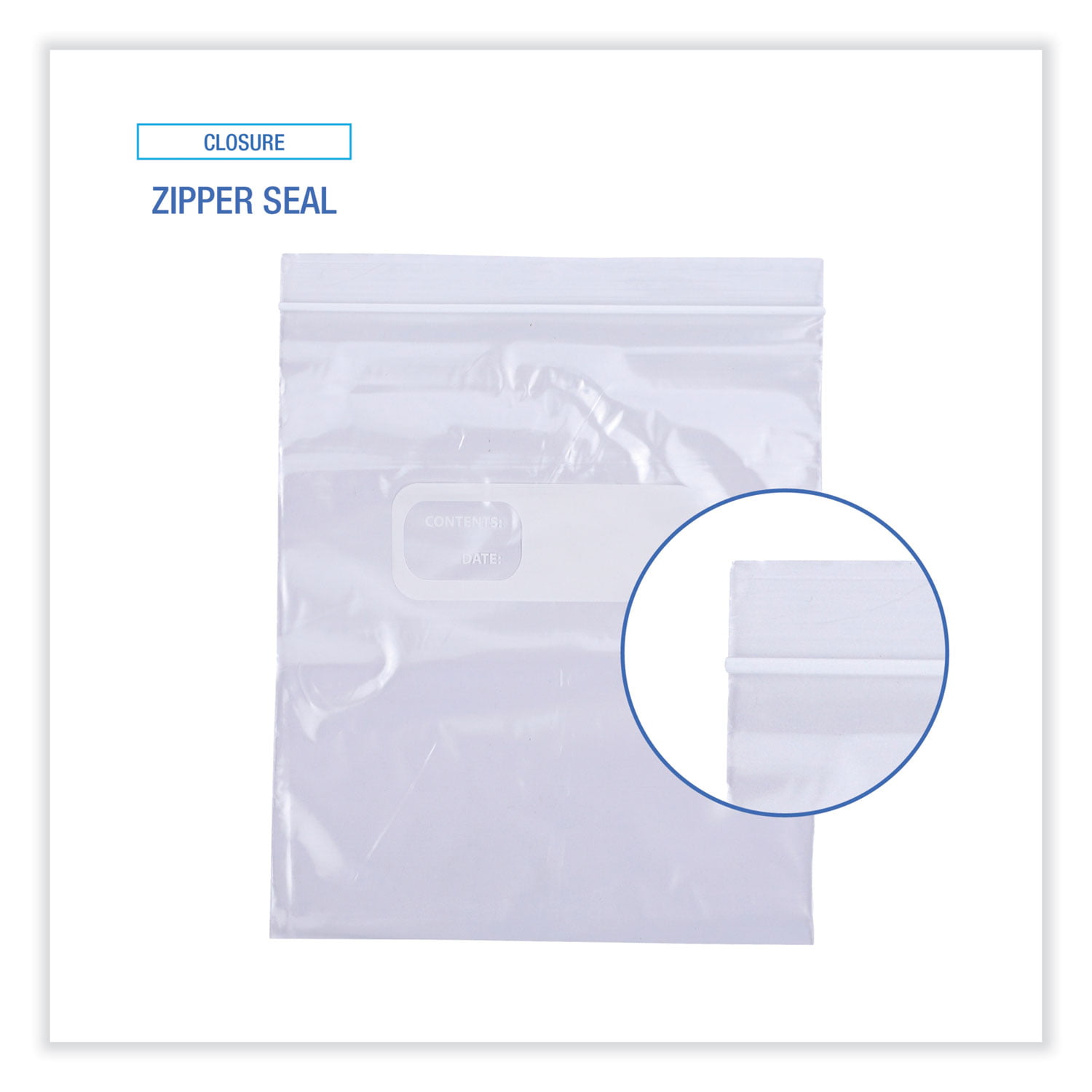 1.75 Mil Leak Proof Slide Seal Zip Lock Bags