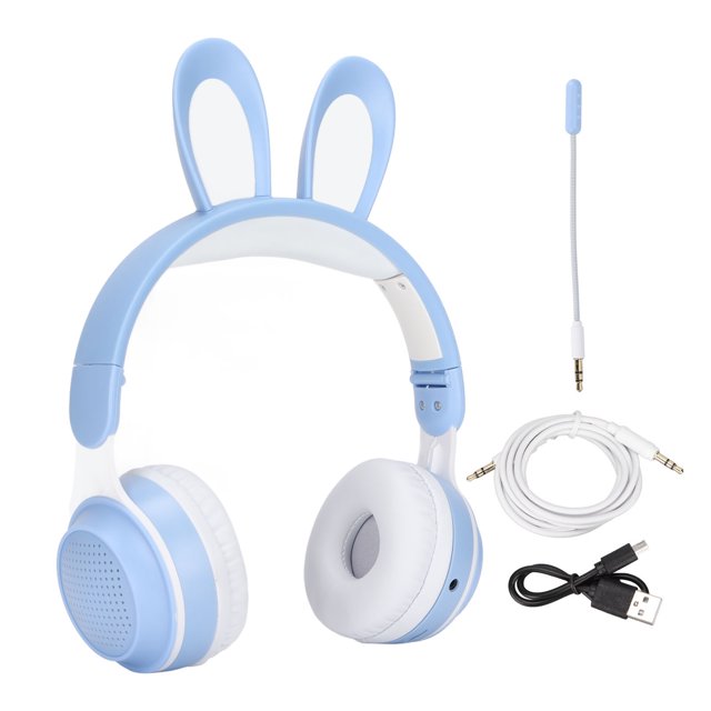 Auriculares Con Orejas De Conejo, HD Sereo Sound Auriculares Inalámbricos Plegables Para Niños Multifunción Para Tableta Para PC Para Aprendizaje En Línea