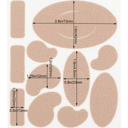 Moleskin 110 Assorted Pieces of Adhesive Flannel Patches for Aiding and Preventing Foot Blisters from High Heels, Shoes and Hiking Boots