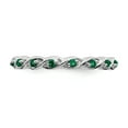 thumbnail image 4 of Created Emerald Sterling Silver Ring, 4 of 5