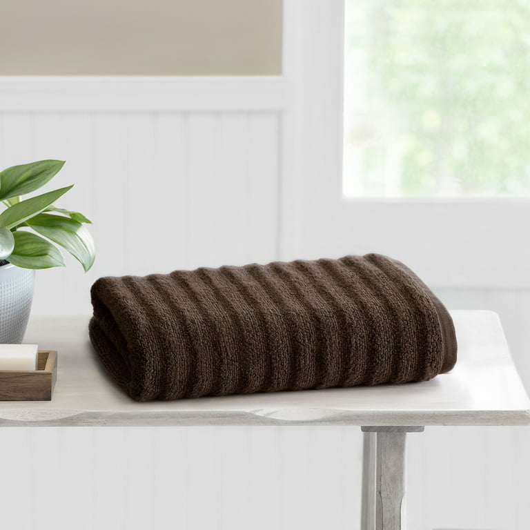 Mainstays Performance Textured Bath Towel, 54 x 30, Brown Basket 