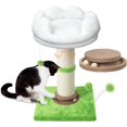 thumbnail image 1 of Cat Scratching Post es Small Cat Tree Tower with Two Cat Hammock Double Cat Hammock with Cat Toy Wooden Interactive Cat Condo for Kitten and Adults Cat, 1 of 6
