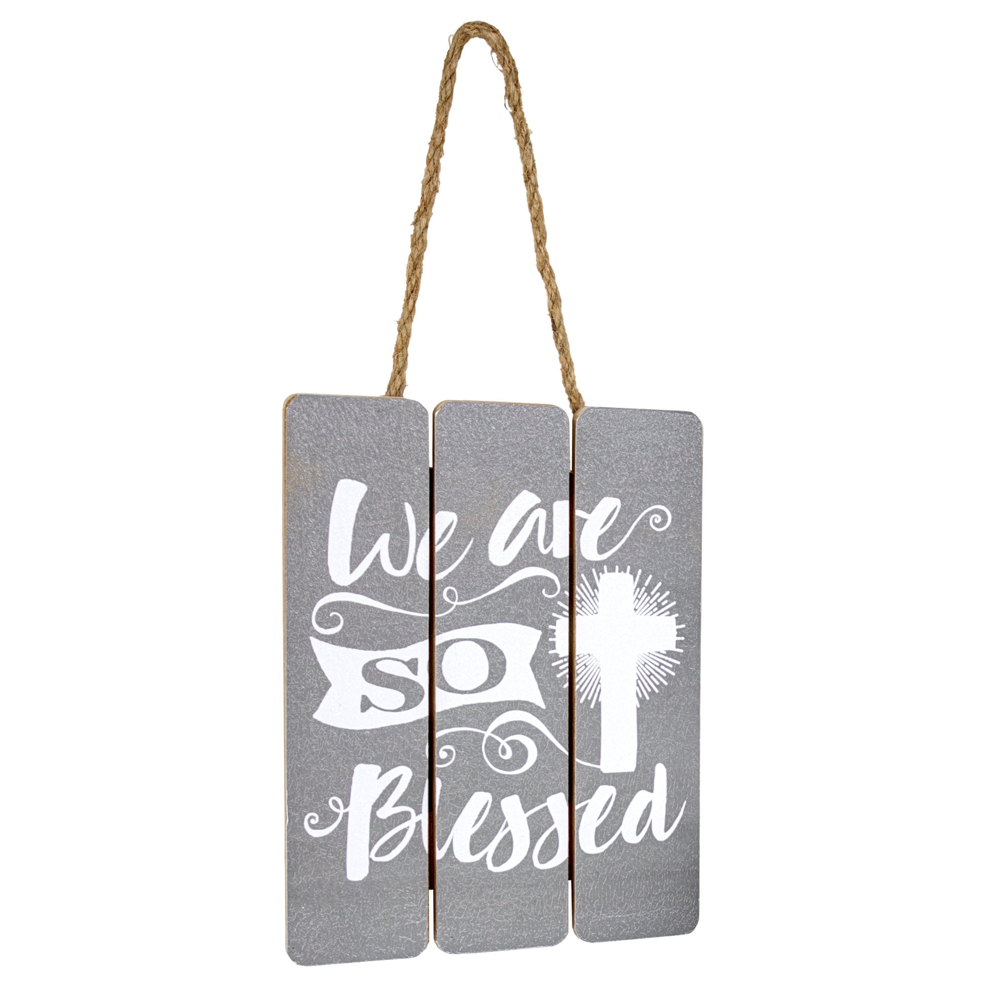 We Are So Blessed Wood Plank Hanging Wall Art Decor