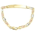 thumbnail image 2 of 14K Tri-Color Gold Diamond Cut Valentino Link 8mm ID Statement Bracelet 8", 2 of 7