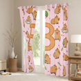 thumbnail image 3 of Manfei Sweet Capybara Blackout Curtains Set of 2 (52x84 Each),Cartoon Letter B Curtain,Pink Brown, 3 of 7