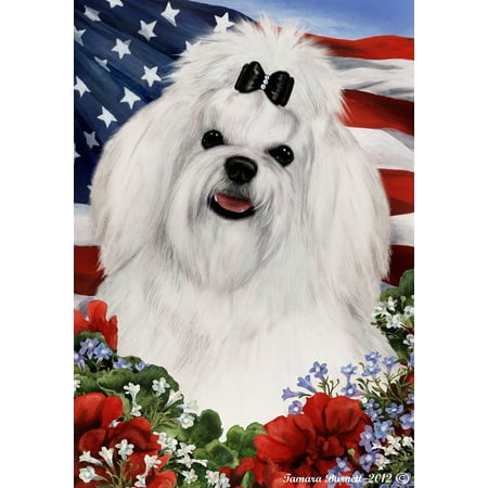 Maltese - Best of Breed Patriotic I Garden Flags