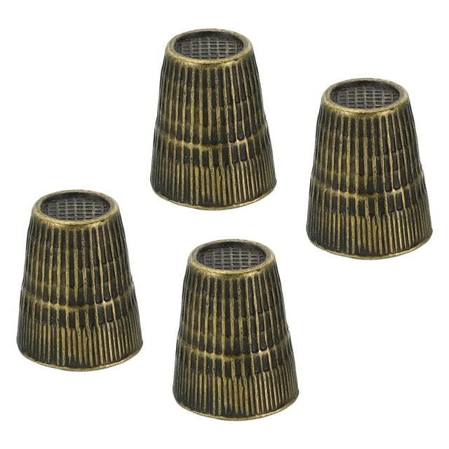 Dedales de costura de metal Uxcell, protector de dedo para dedal de costura, bronce 4 piezas