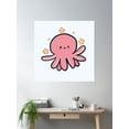 thumbnail image 2 of Happy Octopus Poster Wall Art, Modern Wall Decor For Living Room Bedroom, 17x17 UNFRAMED, 2 of 3