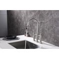 thumbnail image 6 of Izzovium Bridge Kitchen Faucet with Pull-Down Sprayhead in Brushed Nickel, Dual Handle Switch, 360-Degree Rotating High-Arc Nozzle, 16.73x24.4x2.75in, 6 of 17