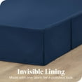 thumbnail image 3 of Bare Home Jupe de Lit Double Brossage - Premium 1800 Collection - Retombée de 15 Pouces - Double, Bleu Foncé, 3 of 4
