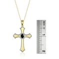 thumbnail image 4 of RYLOS Necklace Yellow Gold Plated Silver Cross Necklace Gemstone &  Diamonds Pendant With 18" Chain 6X4MM Cabochon Onyx October Birthstone Womens Jewelry Silver Necklace, 4 of 8
