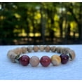 thumbnail image 3 of Natural Mookaite & Sandalwood 8mm Round Shape Smooth Cut Beads Stretchable Bracelet for Men & Women., 3 of 3