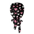 thumbnail image 4 of Fgvctg Valentine’s Day Love Themed Scrub Hat Bouffant Style Tie Back Perfect for Women Long Hair Comfortable Head Cover for Work and Home Pink, 4 of 5