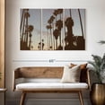 thumbnail image 3 of Elephant Stock Los Angeles Palms Silhouette Wall Art - Horizontal Multi Panel Canvas - Living Room Wall Decor - Places Multi Panel - Brown And Blue Decor - 50" x 32", 3 of 8
