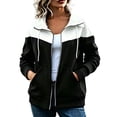 thumbnail image 5 of Lnmiateer Womens Long Sleeve Zip Up Hooded Sweatshirt Lightweight Casual Full Zip Jacket Fashion Outerwear for Autumn & Winter, 5 of 9