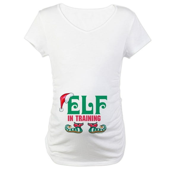 CafePress - Elf In Training Maternity T Shirt - Cotton Maternity T-shirt, Cute & Funny Pregnancy Tee