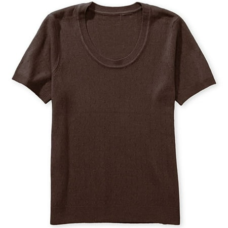 Women's Short-Sleeve Pointelle Sweater
