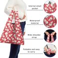 thumbnail image 5 of 5 Pack Foldable Shopping Bag,Red Christmas Snowman Pattern Reusable Grocery Bags with Pockets,Large Reusable Tote Bags with Handles Waterproof & Lightweight, 5 of 6