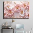 thumbnail image 4 of Mudket Pink and White Flowers with Gold Leaves Canvas Wall Art, Framed Floral Print, Ready to Hang Wall Decor for Living Room Bedroom, Luxury Style Artwork - 12"L x 8"W, 4 of 10