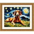 thumbnail image 2 of Stephen Chambers 32x26 Gold Ornate Wood Framed With Double Matting Wall Art Titled - Dachshund 7, 2 of 6