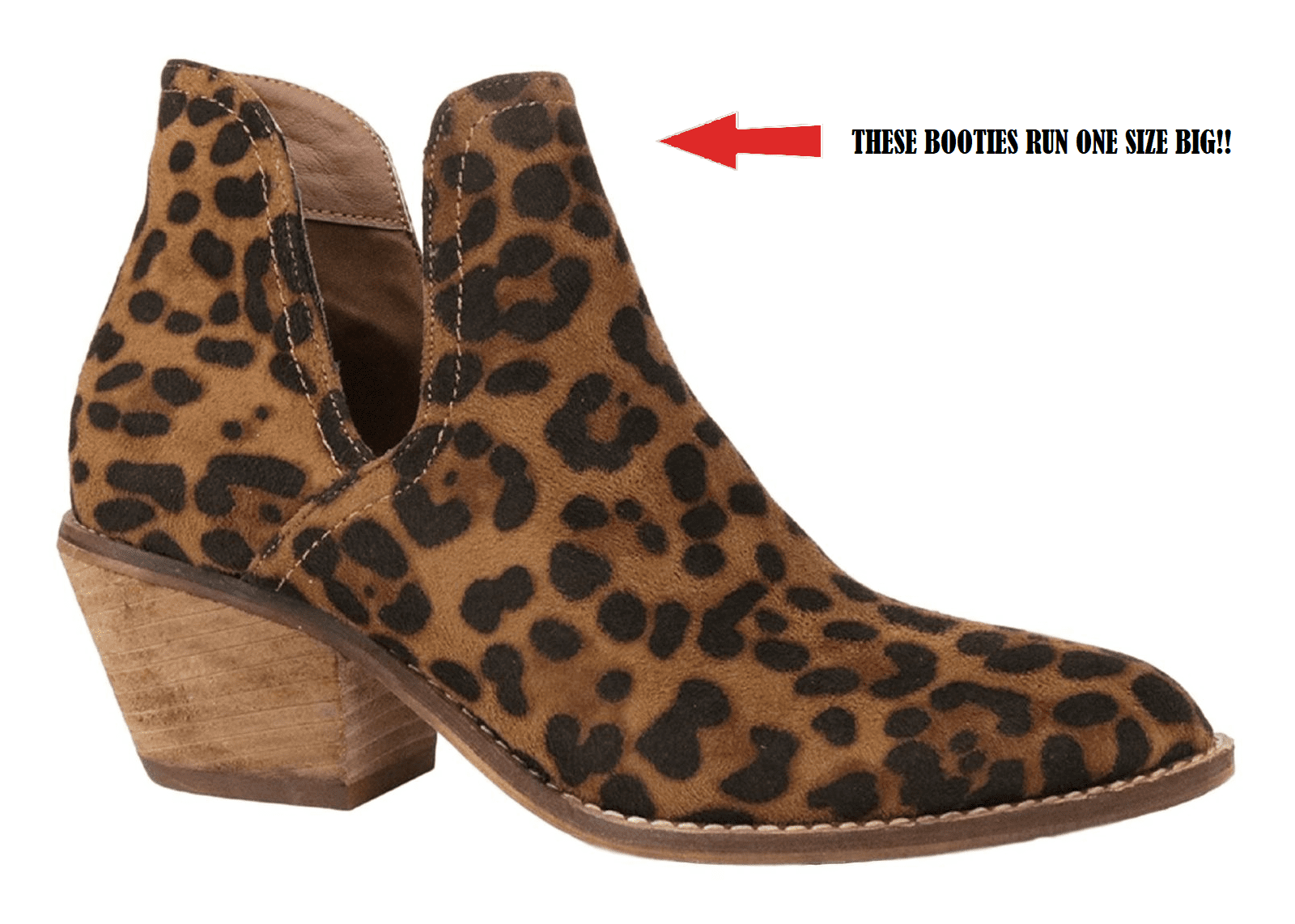 EZGD Sunny-01 Women Western Short Ankle Pointed Toe Booties Boots Animal  Leopard Print V Side Cut D'Orsay Faux Suede Leather Block Heel Size Run Big  US Size 11 
