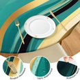 thumbnail image 4 of Blue and Gold Marble Glitter Streaks Pattern Round Fitted Tablecloth with Elastic Edge,Dining Table Cover Waterproof,Outdoor Round Tablecloth for Camping,Dining,Indoor and Outdoor, 4 of 7