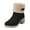 Black, variant on Womens Winter Snow Boots with Fleece Lined Cuff Suede Warm Platform Chunky Lug Heels Mid Calf Short Booties