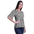 thumbnail image 3 of Moomaya Haut Col Rond Imprimé pour Femme Blouse Manches Coude Tunique Formal Wear, 3 of 5