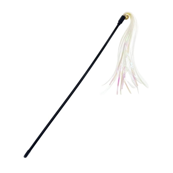 Colorful Cat Teaser Wand with Aerodynamic Bionic Feather Interface, Acoustic Feedback Bell Logic for Kitten Metabolic Activation System