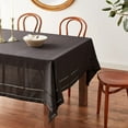 thumbnail image 3 of Violet Linen Hem Stitch Border Pattern, Polyester, Water repellent, Spill Proof, Wrinkle Free Anti-Shrink Soft Fabric, Black, 68 Inch by 108 Inch, Seats 8 to 10 people, Tablecloths, 3 of 7