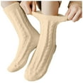 thumbnail image 2 of FAZVAOO Womens Toe Socks Fuzzy Velvet Thick Socks Beige, 2 of 7