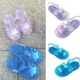 thumbnail image 7 of Xfvqtps Girls Jelly Sandals Cross Straps Closed Toe Hollow out Star Decoration Solid Color Adjustable Buckle Durable Non Slip Washable Lightweight Summer PVC Water Shoes for 2-10 Years Blue, 7 of 7