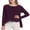 Burgundy, variant on Women's Tops Long Sleeve Lace Trim U-Neck A Line Tunic Blouse