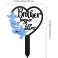 thumbnail image 2 of Stake Graves Cemetery Decorations Sign Brother Metal Memorial Grave Markers Boy Memorial Graveside Plaque Heart Dove Cemetery Plaque Stake for Outdoor Outside Yard Garden$$Garden & Patio, 2 of 7